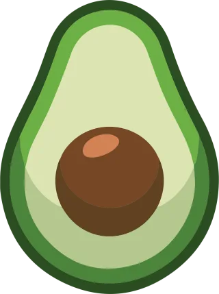 Ai generated Avocado Kawaii Stickdatei