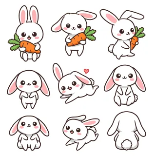 Ai generated Bunny Rabbit Stickdatei