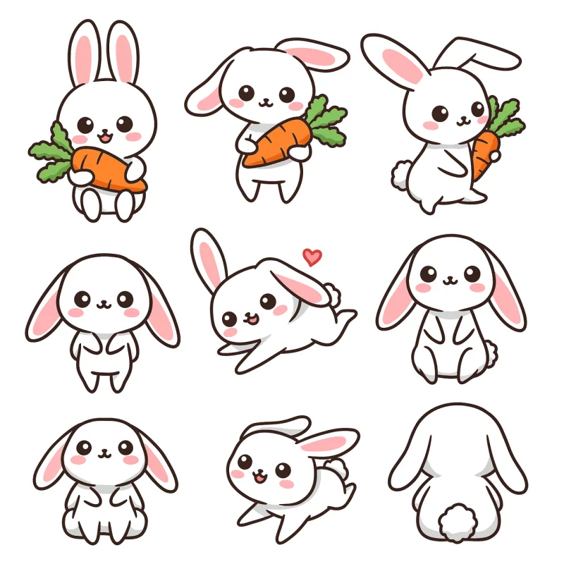 Ai generated Bunny Rabbit Stickdatei – Tiere