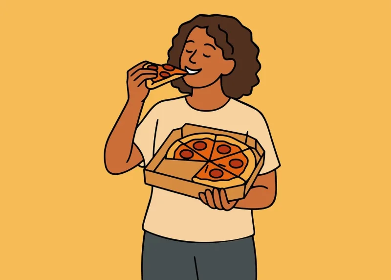 Woman Pizza Food Stickdatei – Essen & Trinken