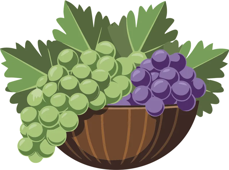 Ai generated Grapes Basket Stickdatei – Essen & Trinken