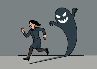 Fear Scared Running away Stickdatei