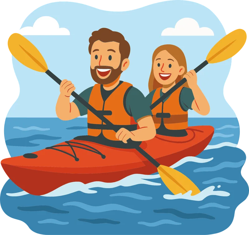 Ai generated Kayaking Sea Stickdatei – Herzen & Liebe