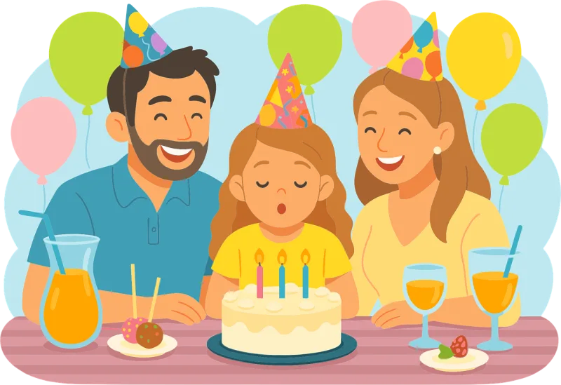 Holiday Girl Parents Stickdatei – Essen & Trinken