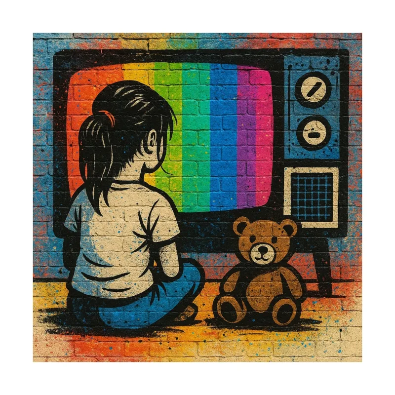 Ai generated Street art Retro Stickdatei – Kinder