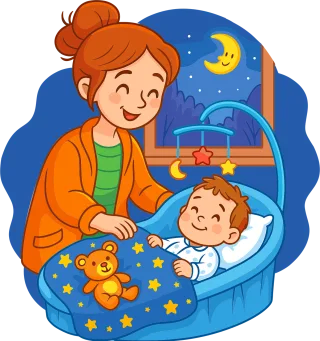 Mom Child Cradle Stickdatei