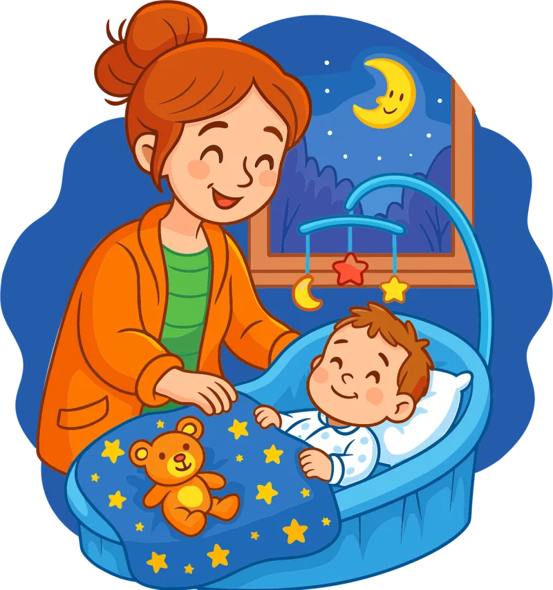 Mom Child Cradle Stickdatei – Kinder