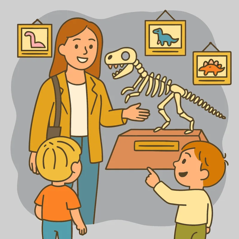 Museum Dinosaurs Skeleton Stickdatei – Kinder