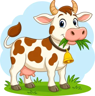 Ai generated Cow Animal Stickdatei
