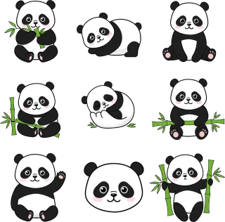 Ai generated Panda Cute panda Stickdatei
