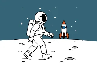 Astronaut Space Moon Stickdatei