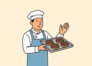 Baker Chef Baking Stickdatei