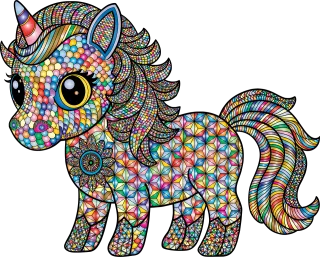 Unicorn Horse Animal Stickdatei