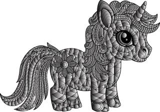 Unicorn Horse Animal Stickdatei
