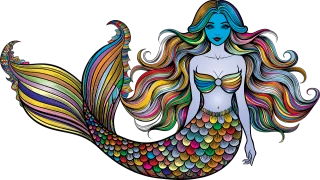Mermaid Fantasy Mythology Stickdatei