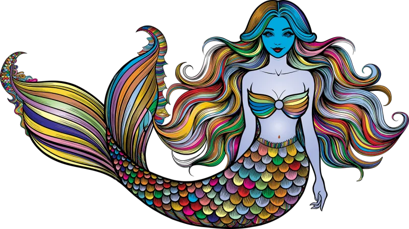Mermaid Fantasy Mythology Stickdatei – Kinder