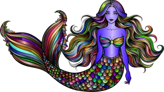 Mermaid Nature Fantasy Stickdatei