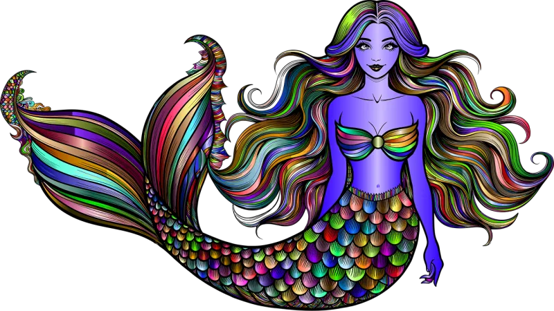 Mermaid Nature Fantasy Stickdatei – Kinder