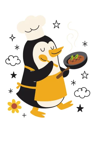 Ai generated Flower background Penguin Stickdatei – Tiere
