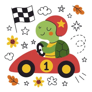 Ai generated Turtle Racing Stickdatei