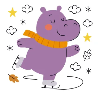Ai generated Hippo Skates Stickdatei