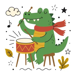 Ai generated Crocodile Drums Stickdatei