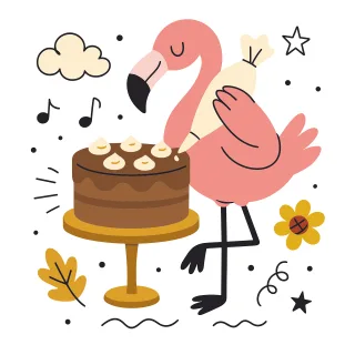 Ai generated Flamingo Cake Stickdatei