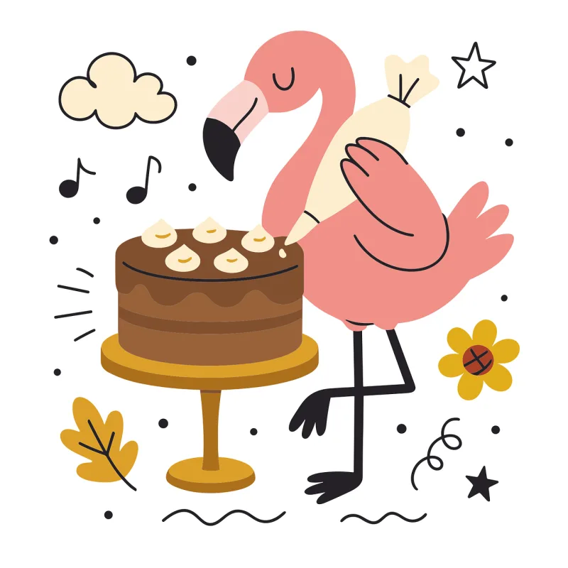 Ai generated Flamingo Cake Stickdatei – Essen & Trinken
