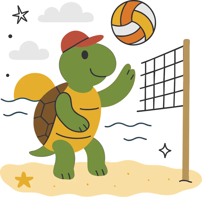 Ai generated Turtle Beach Stickdatei – Sport