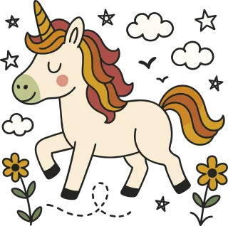 Ai generated Nature Unicorn Stickdatei