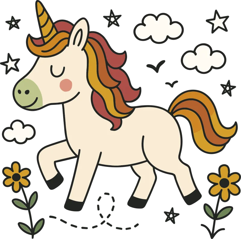 Ai generated Nature Unicorn Stickdatei – Kinder