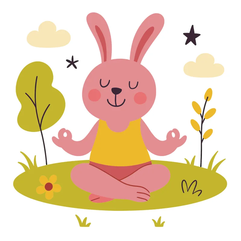 Rabbit Yoga The park Stickdatei – Blumen