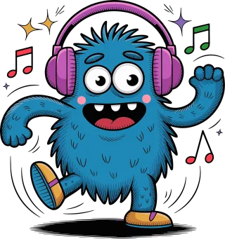 Ai generated Funny monster Cute creature Stickdatei – Musik