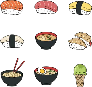 Ai generated Sushi Nigiri Stickdatei