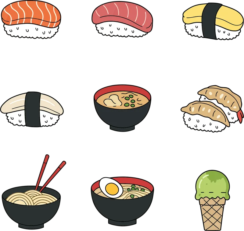 Ai generated Sushi Nigiri Stickdatei – Essen & Trinken