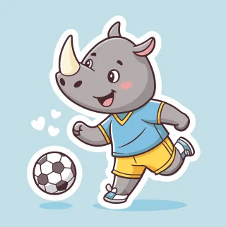 Ai generated Rhinoceros Cartoon rhino Stickdatei