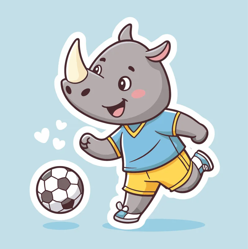 Ai generated Rhinoceros Cartoon rhino Stickdatei – Sport
