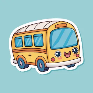 Ai generated Bus Cartoon bus Stickdatei