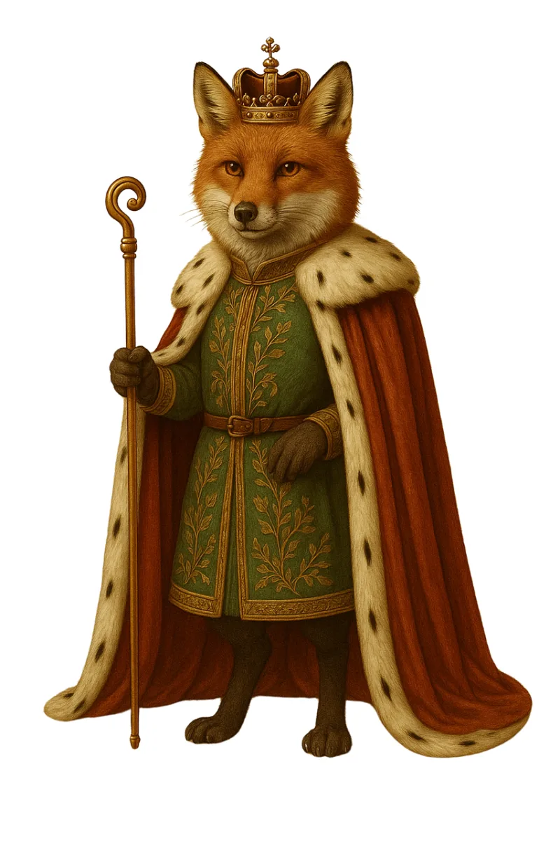 Fox king Royal fox Fantasy animal Stickdatei – Tiere