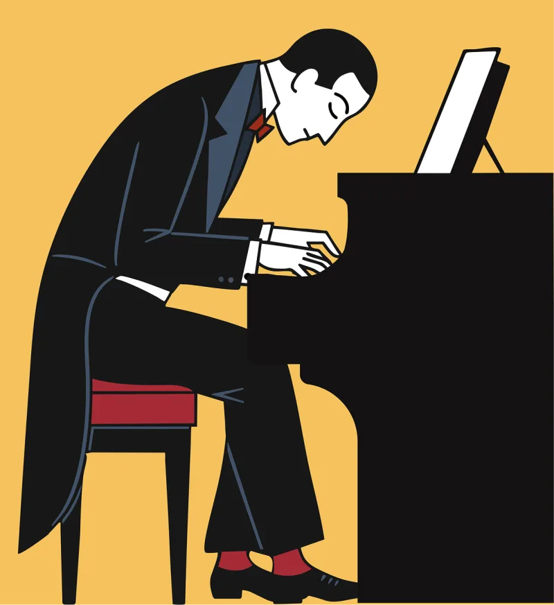 Ai generated Piano player Pianist Stickdatei – Musik