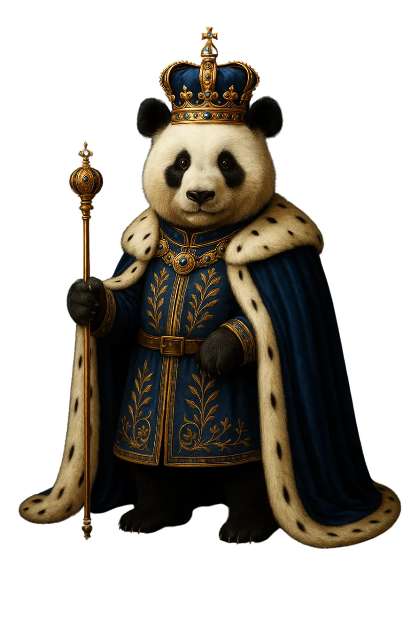 Royal panda Panda king Animal royalty Stickdatei – Tiere