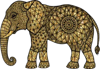 Elephant Animal Geometric Stickdatei