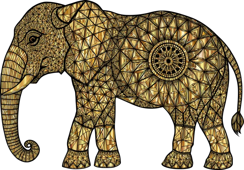 Elephant Animal Geometric Stickdatei – Tiere