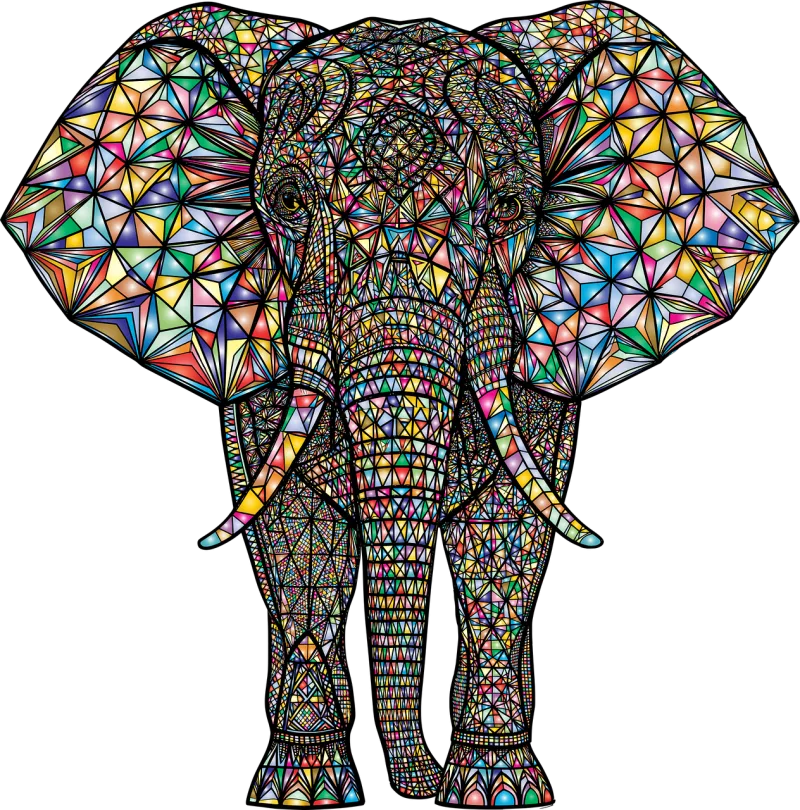 Elephant Animal Geometric Stickdatei – Tiere
