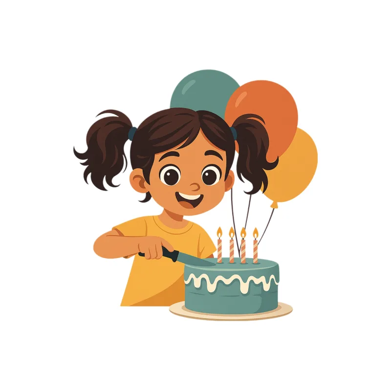 Girl Cake Candles Stickdatei – Essen & Trinken