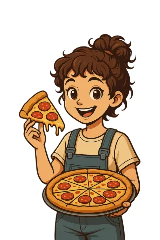 Pizza Girl Pepperoni Stickdatei