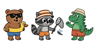 Ai generated Bear Swimming Stickdatei – Kinder