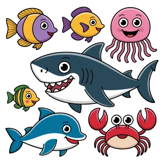 Ai generated Sea Sea creatures Stickdatei