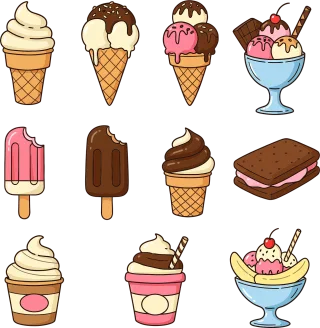 Ice cream Dessert Sweet Stickdatei