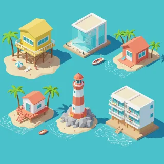 Ai generated Beach Island Stickdatei